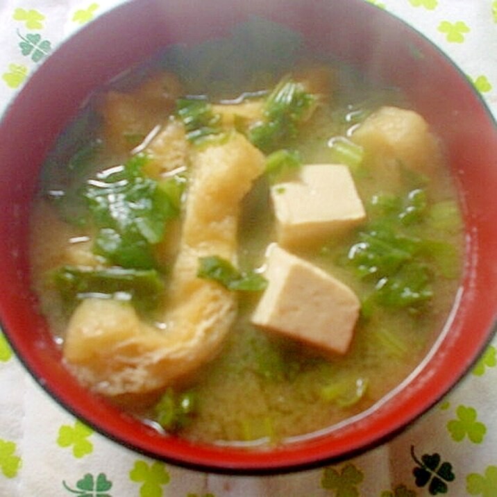 大根葉 豆腐 油揚げでお味噌汁 レシピ 作り方 By デブネコたん W ノ 楽天レシピ 大根葉 豆腐 油揚げでお味噌汁 レシピ 作り方 By デブネコたん W ノ 楽天レシピ